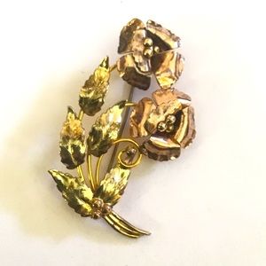 Vintage RALEIGH Gold Plats Sterling Silver Brooch